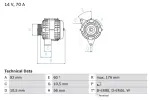 BOSCH Generaator 14V 0 986 036 820