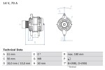 BOSCH Generaator 14V 0 986 038 600