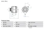 BOSCH Generaator 14V 0 986 038 740