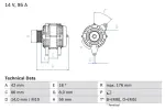 BOSCH Generaator 14V 0 986 038 791