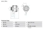 BOSCH Generaator 14V 0 986 039 760
