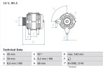 BOSCH Generaator 14V 0 986 040 330