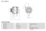 BOSCH Generaator 14V 0 986 040 370