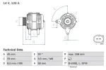 BOSCH Generaator 14V 0 986 041 140