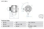 BOSCH Generaator 14V 0 986 041 490