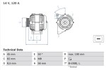 BOSCH Generaator 14V 0 986 041 740