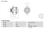 BOSCH Generaator 14V 0 986 041 850