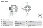BOSCH Generaator 14V 0 986 041 890