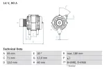 BOSCH Generaator 14V 0 986 042 000
