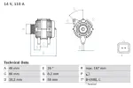 BOSCH  Generaator 14V 0 986 042 181