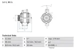 BOSCH Generaator 14V 0 986 042 530