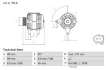 BOSCH Generaator 14V 0 986 042 600