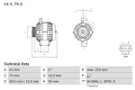BOSCH Generaator 14V 0 986 042 650