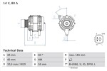 BOSCH Generaator 14V 0 986 042 660