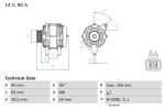 BOSCH Generaator 14V 0 986 042 690