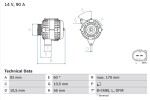 BOSCH Generaator 14V 0 986 042 730