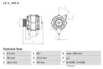 BOSCH Generaator 14V 0 986 042 750