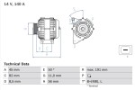 BOSCH Generaator 14V 0 986 042 840