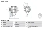 BOSCH Generaator 14V 0 986 043 981