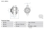 BOSCH Generaator 14V 0 986 044 010