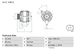 BOSCH Generaator 14V 0 986 044 470
