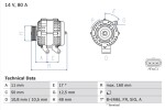 BOSCH Generaator 14V 0 986 044 701