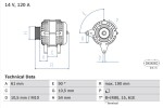 BOSCH Generaator 14V 0 986 044 841