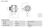 BOSCH Generaator 14V 0 986 045 241