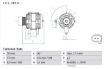 BOSCH Generaator 14V 0 986 045 320