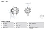 BOSCH Generaator 14V 0 986 045 370