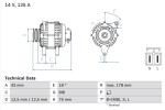 BOSCH Generaator 14V 0 986 045 611