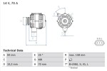 BOSCH  Generaator 14V 0 986 045 891
