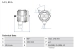 BOSCH Generaator 14V 0 986 046 000