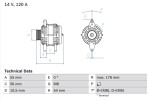 BOSCH Generaator 14V 0 986 046 150