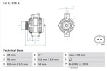 BOSCH Generaator 14V 0 986 046 160