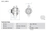 BOSCH Generaator 14V 0 986 046 200