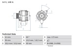 BOSCH Generaator 14V 0 986 046 230