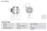 BOSCH Generaator 14V 0 986 046 240