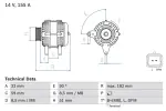 BOSCH Generaator 14V 0 986 046 250