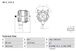 BOSCH Generaator 28V 0 986 046 590