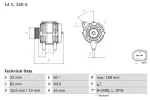 BOSCH Generaator 14V 0 986 047 140