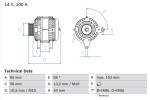 BOSCH Generaator 14V 0 986 047 270
