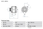 BOSCH Generaator 14V 0 986 047 330