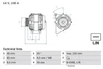 BOSCH Generaator 14V 0 986 047 380