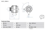 BOSCH Generaator 14V 0 986 047 400