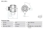 BOSCH Generaator 28V 0 986 047 410