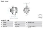 BOSCH Generaator 14V 0 986 047 910