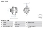 BOSCH Generaator 14V 0 986 047 920