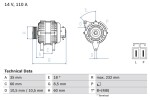 BOSCH Generaator 14V 0 986 048 301