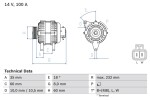 BOSCH Generaator 14V 0 986 048 340